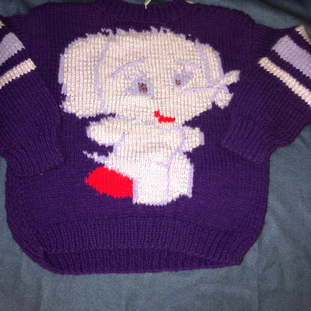 Purple Elephant Sweater by Alexandra’s Creations